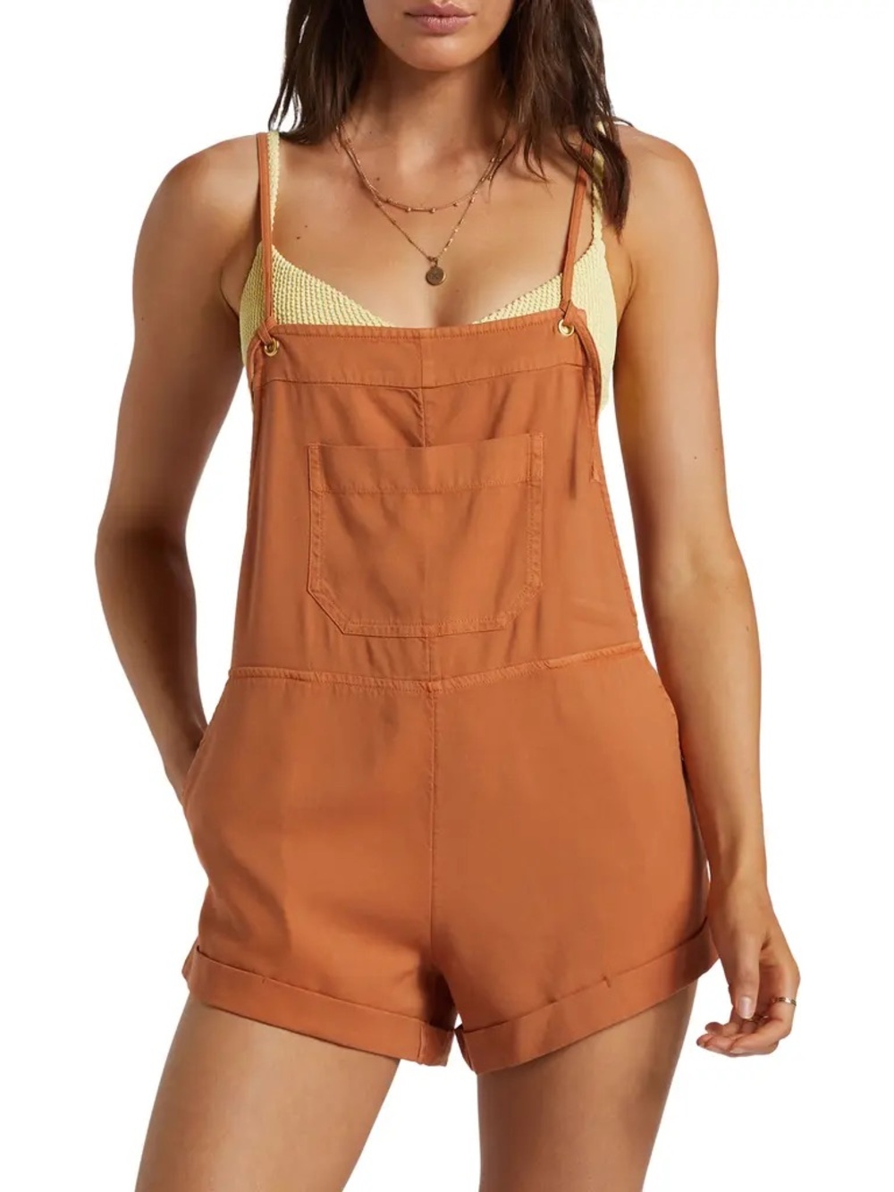 Women’s Medium  Billabong Wild Pursuit Romper in Terra Cotta Swim coverup🧡